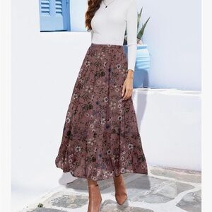 Chiffon pleated maxi skirt